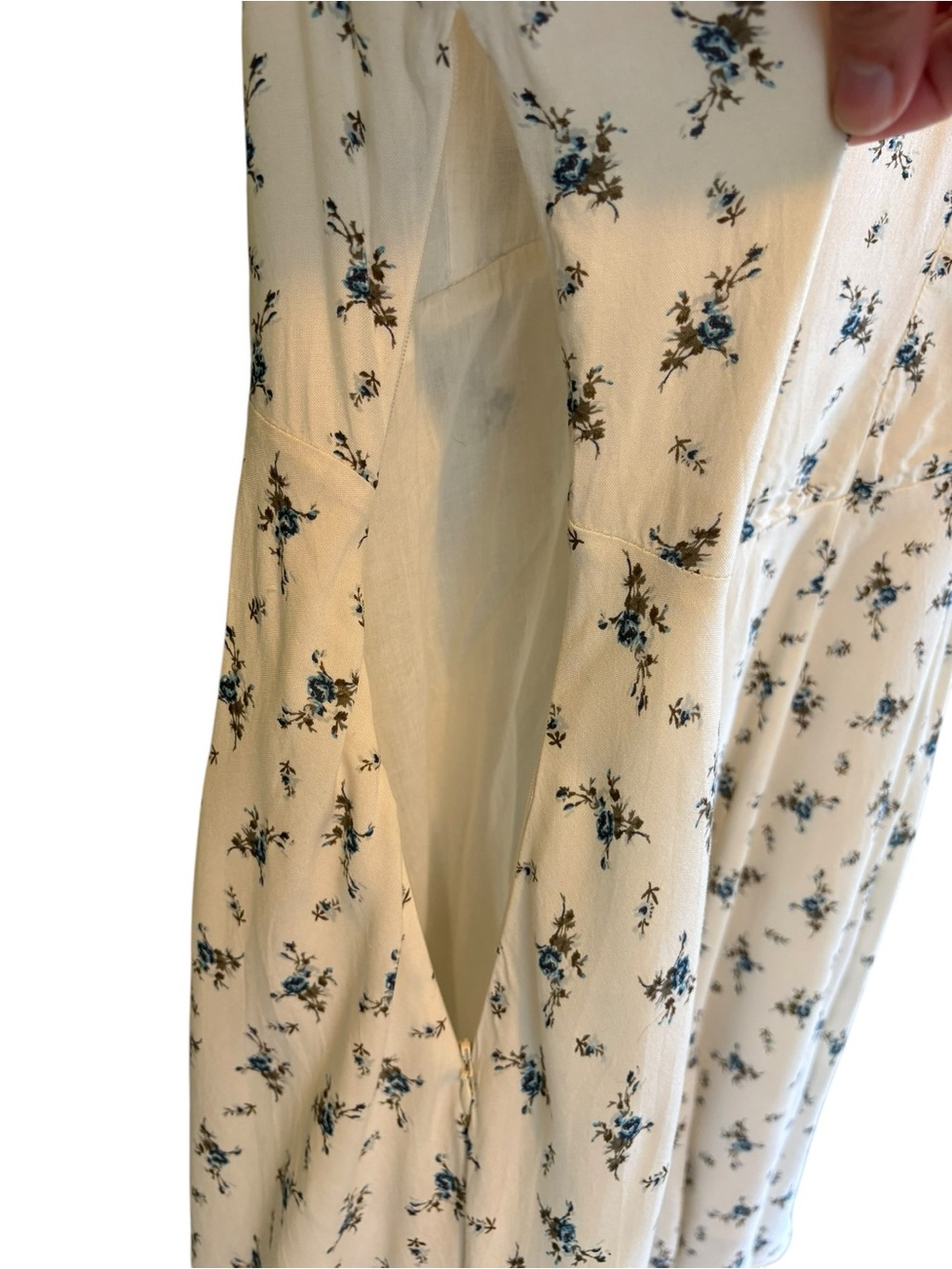 Ralph Lauren DENIM & SUPPLY | Blue Floral V-Neck Summer Dress 12 Cottagecore - Picture 11 of 14